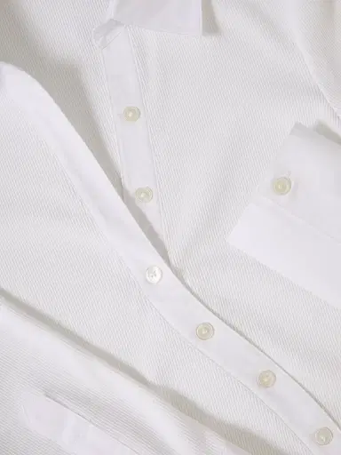 Veronica Beard Women's Brenner Cotton Asymmetric Shirt - White | Thumbnail 5 Veronica Beard Women's Brenner Cotton Asymmetric Shirt - White | Thumbnail 5