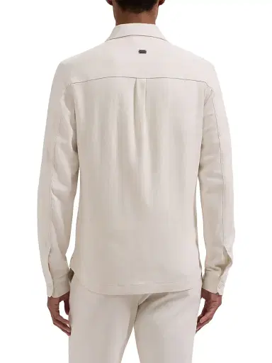 Bugatchi Men's Linen-Blend Shirt Jacket - Ivory - Size Large | Thumbnail 4 Bugatchi Men's Linen-Blend Shirt Jacket - Ivory - Size Large | Thumbnail 4