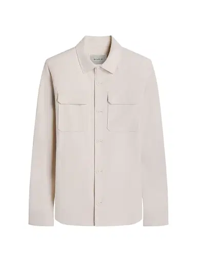 Bugatchi Men's Linen-Blend Shirt Jacket - Ivory - Size Large | Thumbnail 1 Bugatchi Men's Linen-Blend Shirt Jacket - Ivory - Size Large | Thumbnail 1