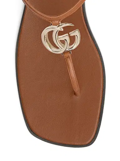Gucci Women's New Marmont Leather T-Strap Sandals - Light Brown - Size 7 | Thumbnail 5 Gucci Women's New Marmont Leather T-Strap Sandals - Light Brown - Size 7 | Thumbnail 5