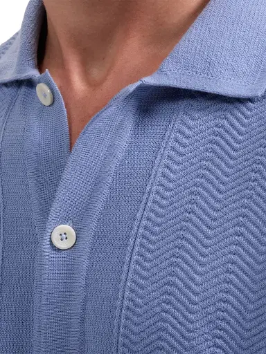 Bugatchi Men's Button-Front Cotton Sweater - Air Blue | Thumbnail 5 Bugatchi Men's Button-Front Cotton Sweater - Air Blue | Thumbnail 5