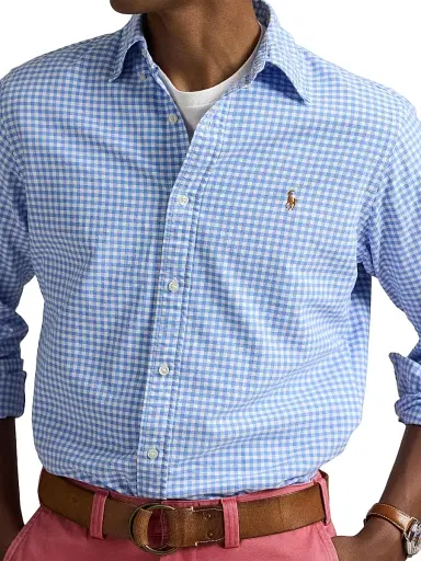 Polo Ralph Lauren Men's Logo-Embroidered Gingham Cotton Oxford Shirt | Thumbnail 5 Polo Ralph Lauren Men's Logo-Embroidered Gingham Cotton Oxford Shirt | Thumbnail 5