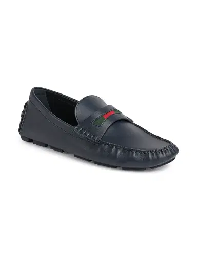 Gucci Men's Embroidered Web Leather Driving Loafers - Blue - Size 13 | Thumbnail 2 Gucci Men's Embroidered Web Leather Driving Loafers - Blue - Size 13 | Thumbnail 2