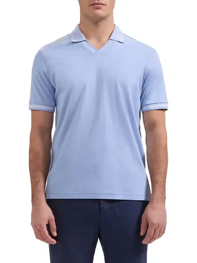 Bugatchi Men's Johnny Collar Polo Shirt | Thumbnail 3 Bugatchi Men's Johnny Collar Polo Shirt | Thumbnail 3