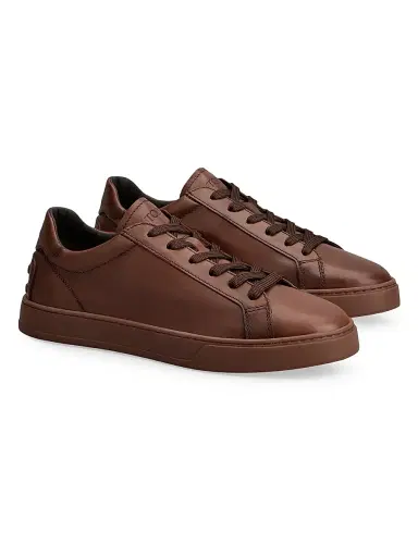 Tod's Men's Leather Low-Top Sneakers - Dark Brown | Thumbnail 2 Tod's Men's Leather Low-Top Sneakers - Dark Brown | Thumbnail 2