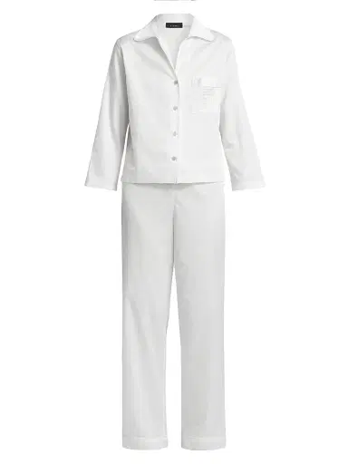 Natori Women's Essentials Embroidered Cotton Sateen Pajamas | Thumbnail 1 Natori Women's Essentials Embroidered Cotton Sateen Pajamas | Thumbnail 1