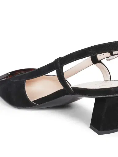 Roger Vivier Women's Belle Vivier 45mm Suede Slingback Pumps - Nero | Thumbnail 7 Roger Vivier Women's Belle Vivier 45mm Suede Slingback Pumps - Nero | Thumbnail 7