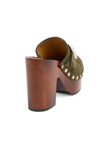 Gucci Women's New Marmont GG 65MM Suede Clogs - Luscious Green | Thumbnail 3 Gucci Women's New Marmont GG 65MM Suede Clogs - Luscious Green | Thumbnail 3