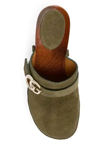 Gucci Women's New Marmont GG 65MM Suede Clogs - Luscious Green | Thumbnail 4 Gucci Women's New Marmont GG 65MM Suede Clogs - Luscious Green | Thumbnail 4