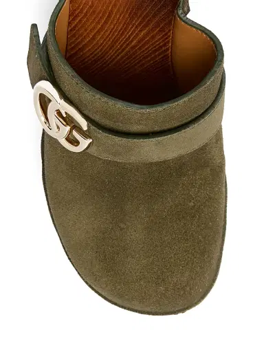 Gucci Women's New Marmont GG 65MM Suede Clogs - Luscious Green | Thumbnail 5 Gucci Women's New Marmont GG 65MM Suede Clogs - Luscious Green | Thumbnail 5
