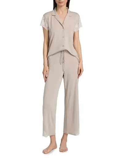 Natori Women's 2-PieceLux Shangrila Pajama Set - Heather Cashmere - Size XL | Thumbnail 2 Natori Women's 2-PieceLux Shangrila Pajama Set - Heather Cashmere - Size XL | Thumbnail 2