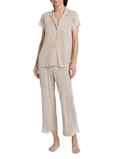 Natori Women's 2-PieceLux Shangrila Pajama Set - Heather Cashmere - Size XL | Thumbnail 3 Natori Women's 2-PieceLux Shangrila Pajama Set - Heather Cashmere - Size XL | Thumbnail 3