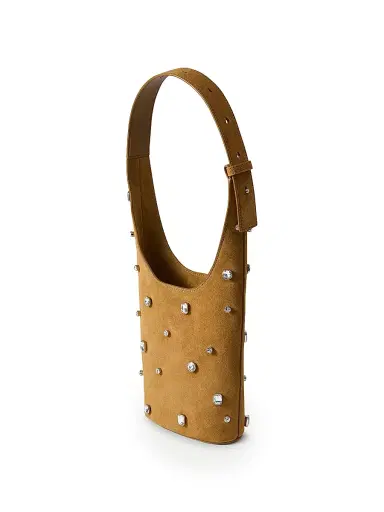 Veronica Beard Women's Crystal-Embellished Suede Shoulder Bag - Acorn | Thumbnail 3 Veronica Beard Women's Crystal-Embellished Suede Shoulder Bag - Acorn | Thumbnail 3