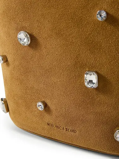 Veronica Beard Women's Crystal-Embellished Suede Shoulder Bag - Acorn | Thumbnail 4 Veronica Beard Women's Crystal-Embellished Suede Shoulder Bag - Acorn | Thumbnail 4