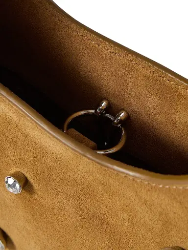 Veronica Beard Women's Crystal-Embellished Suede Shoulder Bag - Acorn | Thumbnail 7 Veronica Beard Women's Crystal-Embellished Suede Shoulder Bag - Acorn | Thumbnail 7