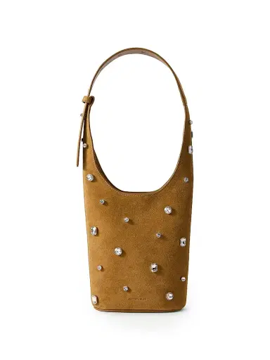 Veronica Beard Women's Crystal-Embellished Suede Shoulder Bag - Acorn | Thumbnail 1 Veronica Beard Women's Crystal-Embellished Suede Shoulder Bag - Acorn | Thumbnail 1