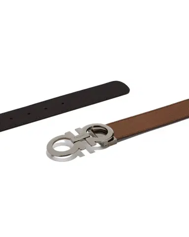 Ferragamo Men's Gancini Reversible Pebbled Leather Belt | Thumbnail 4 Ferragamo Men's Gancini Reversible Pebbled Leather Belt | Thumbnail 4