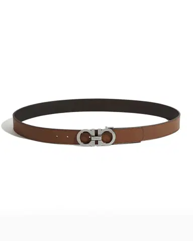 Ferragamo Men's Gancini Reversible Pebbled Leather Belt | Thumbnail 5 Ferragamo Men's Gancini Reversible Pebbled Leather Belt | Thumbnail 5