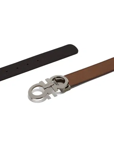 Ferragamo Men's Gancini Reversible Pebbled Leather Belt | Thumbnail 1 Ferragamo Men's Gancini Reversible Pebbled Leather Belt | Thumbnail 1
