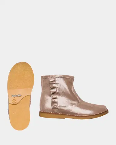 Elephantito Girl's Ruffle-Trim Metallic Leather Booties, Kids | Thumbnail 2 Elephantito Girl's Ruffle-Trim Metallic Leather Booties, Kids | Thumbnail 2