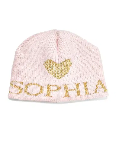 Butterscotch Blankees Kid 's Single Heart Metallic Beanie Hat | Thumbnail 2 Butterscotch Blankees Kid 's Single Heart Metallic Beanie Hat | Thumbnail 2