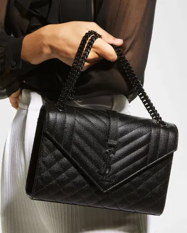 Saint Laurent Envelope Triquilt Medium YSL Shoulder Bag in Grained Leather | Thumbnail 2 Saint Laurent Envelope Triquilt Medium YSL Shoulder Bag in Grained Leather | Thumbnail 2