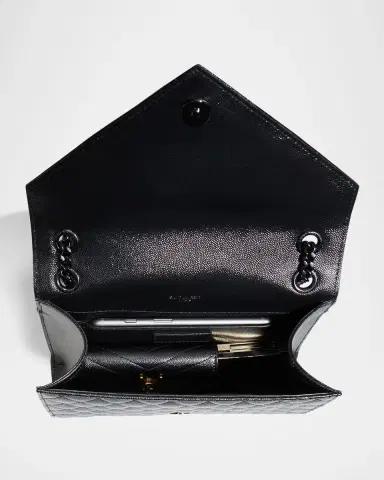 Saint Laurent Envelope Triquilt Medium YSL Shoulder Bag in Grained Leather | Thumbnail 6 Saint Laurent Envelope Triquilt Medium YSL Shoulder Bag in Grained Leather | Thumbnail 6