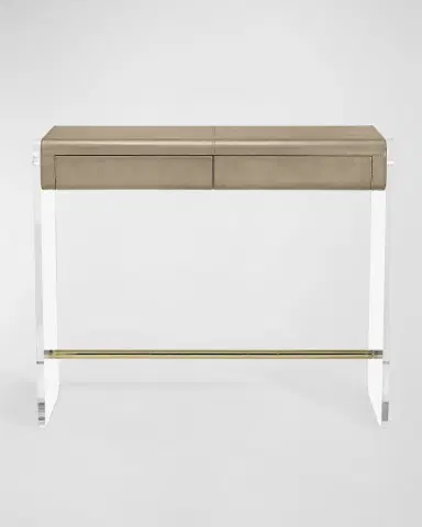 Interlude Home Cora Acrylic and Leather Desk | Thumbnail 2 Interlude Home Cora Acrylic and Leather Desk | Thumbnail 2