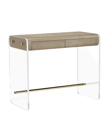 Interlude Home Cora Acrylic and Leather Desk | Thumbnail 1 Interlude Home Cora Acrylic and Leather Desk | Thumbnail 1