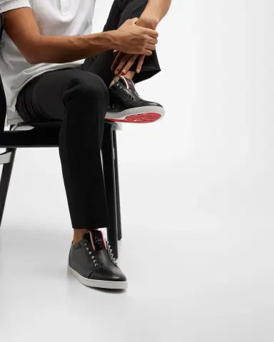Christian Louboutin Men's F. A.V. Fique A Vontade Spiked Leather Slip-On Sneakers | Thumbnail 2 Christian Louboutin Men's F. A.V. Fique A Vontade Spiked Leather Slip-On Sneakers | Thumbnail 2