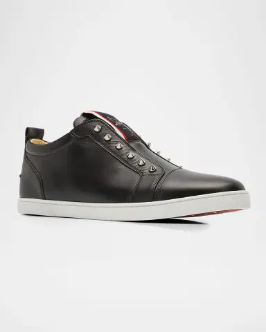 Christian Louboutin Men's F. A.V. Fique A Vontade Spiked Leather Slip-On Sneakers | Thumbnail 3 Christian Louboutin Men's F. A.V. Fique A Vontade Spiked Leather Slip-On Sneakers | Thumbnail 3