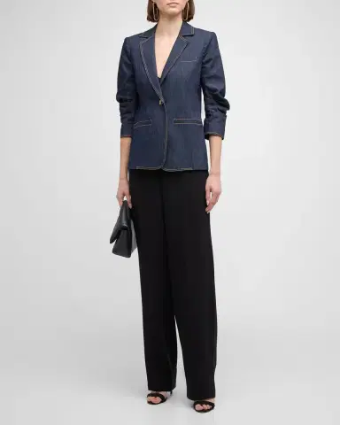 Cinq a Sept Khloe Denim Blazer | Thumbnail 2 Cinq a Sept Khloe Denim Blazer | Thumbnail 2