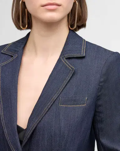 Cinq a Sept Khloe Denim Blazer | Thumbnail 5 Cinq a Sept Khloe Denim Blazer | Thumbnail 5