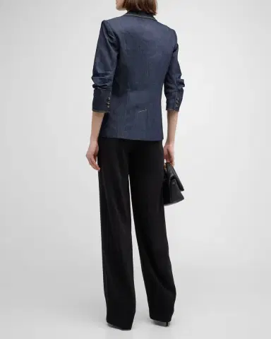 Cinq a Sept Khloe Denim Blazer | Thumbnail 6 Cinq a Sept Khloe Denim Blazer | Thumbnail 6