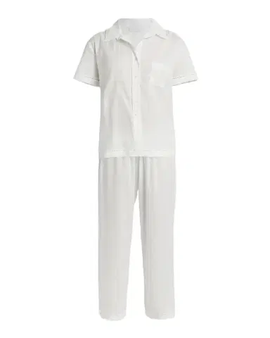 Pour Les Femmes Cotton Lawn Short-Sleeve Crop Pajama Set | Thumbnail 1 Pour Les Femmes Cotton Lawn Short-Sleeve Crop Pajama Set | Thumbnail 1