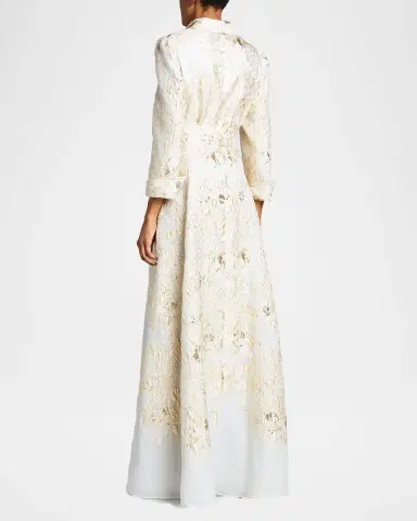 Rickie Freeman for Teri Jon Metallic Brocade Shirtdress Gown | Thumbnail 3 Rickie Freeman for Teri Jon Metallic Brocade Shirtdress Gown | Thumbnail 3