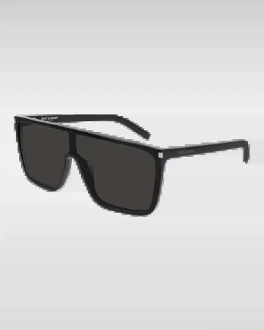Saint Laurent Men's Mask Flat-Top Propionate Shield Sunglasses | Thumbnail 4 Saint Laurent Men's Mask Flat-Top Propionate Shield Sunglasses | Thumbnail 4