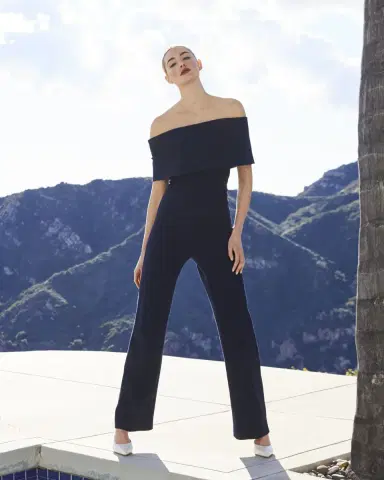 Lela Rose Off-the-Shoulder Crepe Jumpsuit | Thumbnail 4 Lela Rose Off-the-Shoulder Crepe Jumpsuit | Thumbnail 4