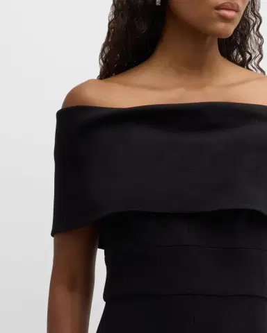 Lela Rose Off-the-Shoulder Crepe Jumpsuit | Thumbnail 5 Lela Rose Off-the-Shoulder Crepe Jumpsuit | Thumbnail 5