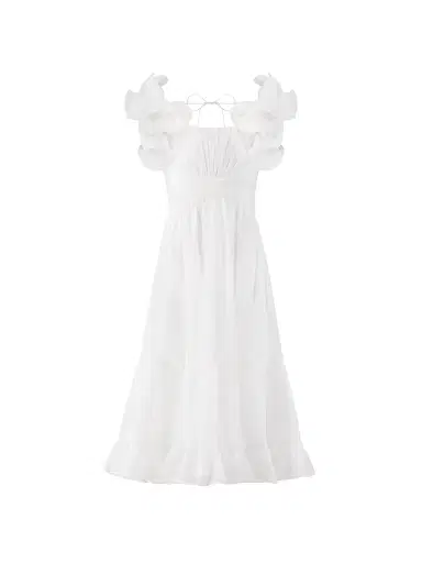 Mac Duggal Little Girl's & Girl's Ruffle-Trim Chiffon Gown - White Multi | Thumbnail 1 Mac Duggal Little Girl's & Girl's Ruffle-Trim Chiffon Gown - White Multi | Thumbnail 1