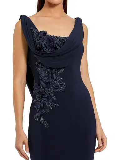 Mac Duggal Women's Evening Beaded Jersey Sleeveless Gown - Midnight - Size 14 | Thumbnail 3 Mac Duggal Women's Evening Beaded Jersey Sleeveless Gown - Midnight - Size 14 | Thumbnail 3