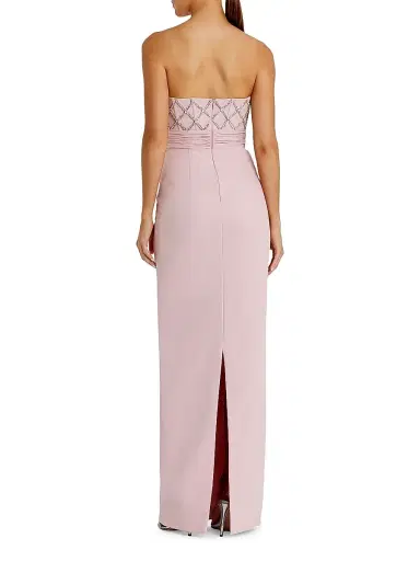 Mac Duggal Women's Crystal-Embellished Crêpe Strapless Bustier Gown - Rose - Size 14 | Thumbnail 2 Mac Duggal Women's Crystal-Embellished Crêpe Strapless Bustier Gown - Rose - Size 14 | Thumbnail 2