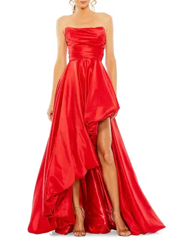 Mac Duggal Women's Strapless High-Low Satin Gown - Black - Size 12 | Thumbnail 2 Mac Duggal Women's Strapless High-Low Satin Gown - Black - Size 12 | Thumbnail 2