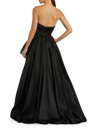 Mac Duggal Women's Strapless High-Low Satin Gown - Black - Size 12 | Thumbnail 3 Mac Duggal Women's Strapless High-Low Satin Gown - Black - Size 12 | Thumbnail 3