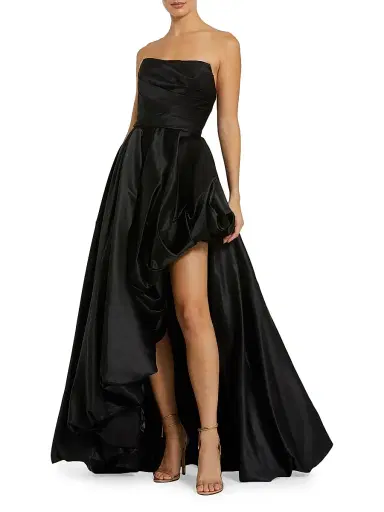 Mac Duggal Women's Strapless High-Low Satin Gown - Black - Size 12 | Thumbnail 1 Mac Duggal Women's Strapless High-Low Satin Gown - Black - Size 12 | Thumbnail 1