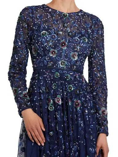 Mac Duggal Women's Floral A-Line Gown - Navy - Size 22 | Thumbnail 3 Mac Duggal Women's Floral A-Line Gown - Navy - Size 22 | Thumbnail 3