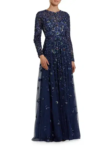 Mac Duggal Women's Floral A-Line Gown - Navy - Size 22 | Thumbnail 1 Mac Duggal Women's Floral A-Line Gown - Navy - Size 22 | Thumbnail 1