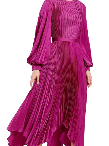 Mac Duggal Women's Ieena Pleated Midi-Dress | Thumbnail 3 Mac Duggal Women's Ieena Pleated Midi-Dress | Thumbnail 3