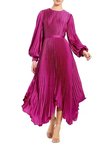 Mac Duggal Women's Ieena Pleated Midi-Dress | Thumbnail 1 Mac Duggal Women's Ieena Pleated Midi-Dress | Thumbnail 1