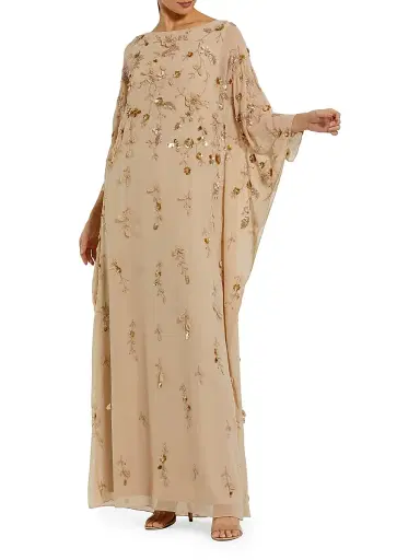 Mac Duggal Women's Embellished Trapeze Dress - Beige Gold - Size 28 | Thumbnail 1 Mac Duggal Women's Embellished Trapeze Dress - Beige Gold - Size 28 | Thumbnail 1